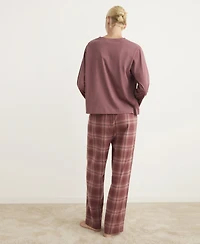 Mango Women's Two-Piece Flannel Check Pajamas