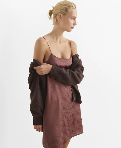 Mango Women's Jacquard Satin Nightdress