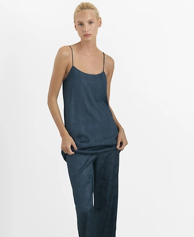 Mango Women's Jacquard Satin Nightdress