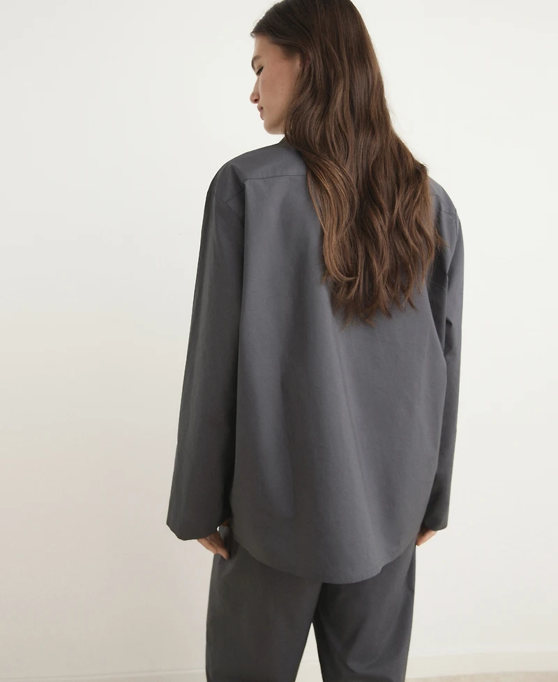 Mango Women's Poplin Pajama Shirt