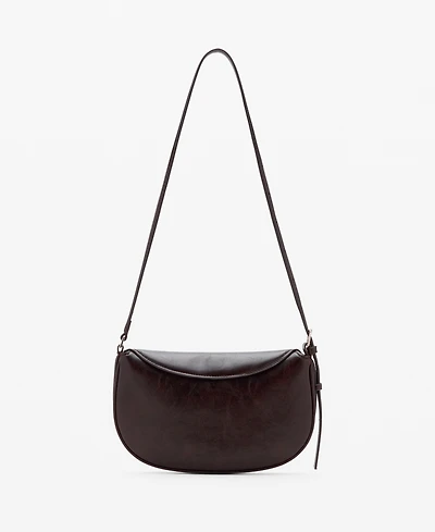 Mango Women's Pebbled Effect Oval Crossbody Bag