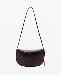 Mango Women's Pebbled Effect Oval Crossbody Bag