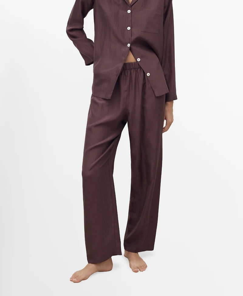 Mango Women's Long Silk Pants