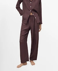 Mango Women's Long Silk Pants