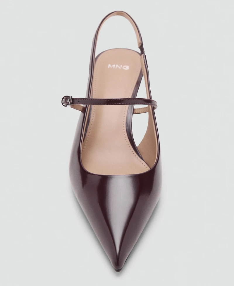 Mango Women's Kitten-Heel Patent Leather Shoes