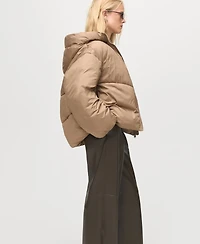 Mango Women's Short Oversized Hooded Anorak Coat