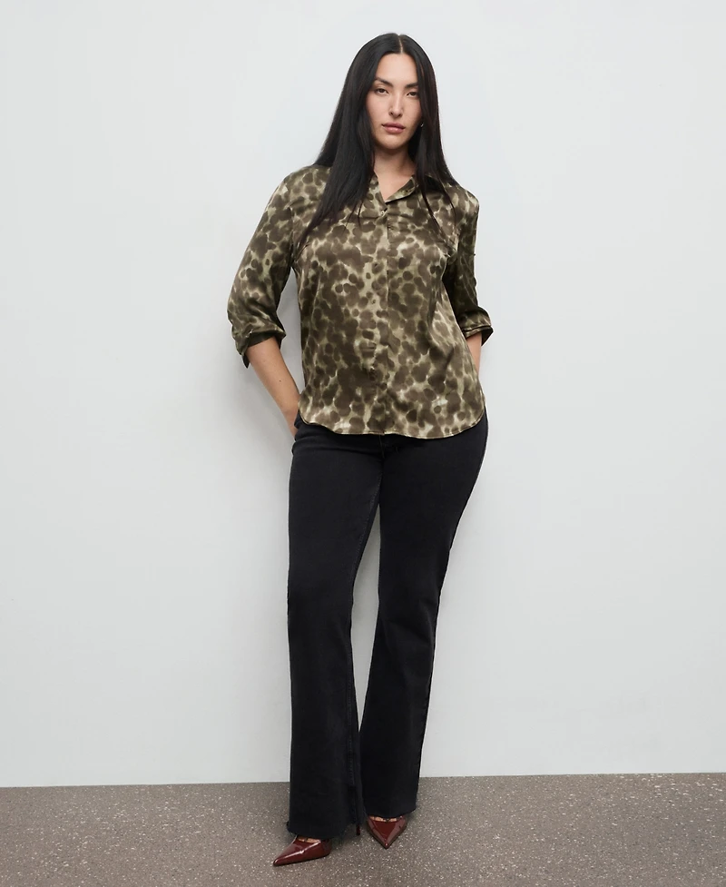 Mango Women's Satin Print Shirt