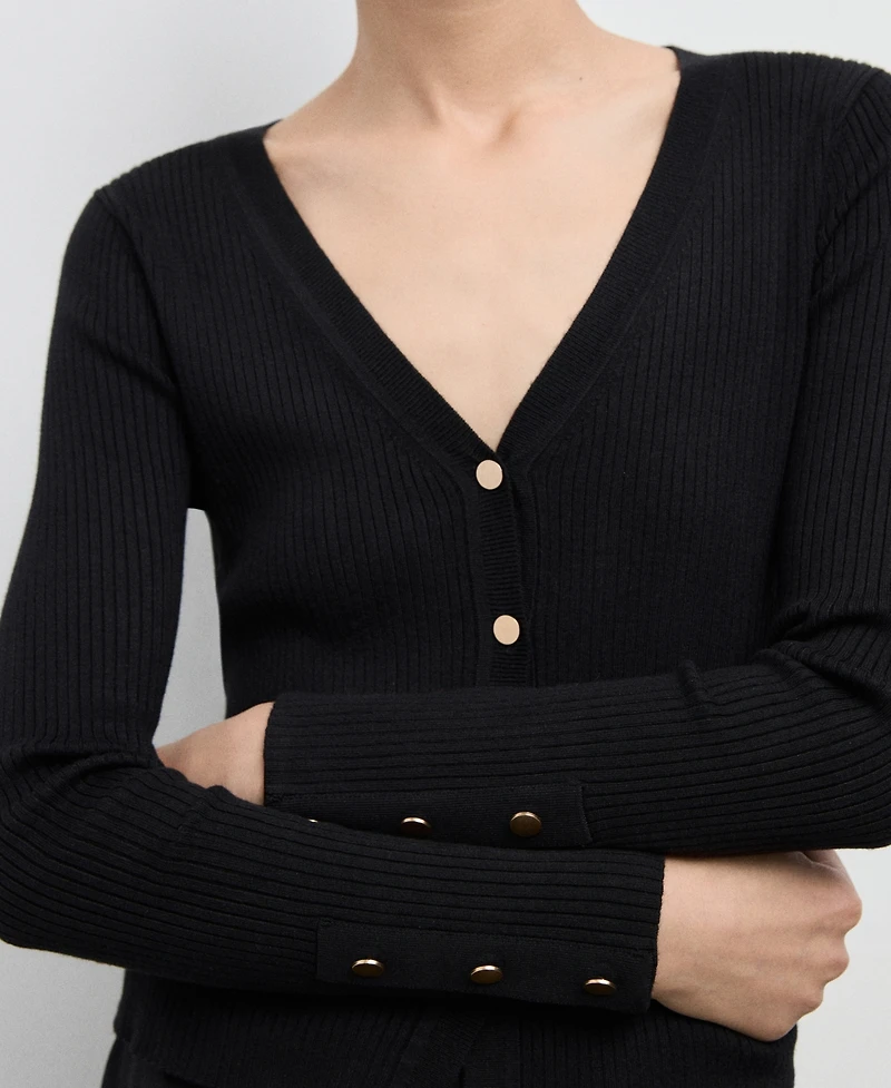 Mango Women's Ribbed Buttoned Cardigan