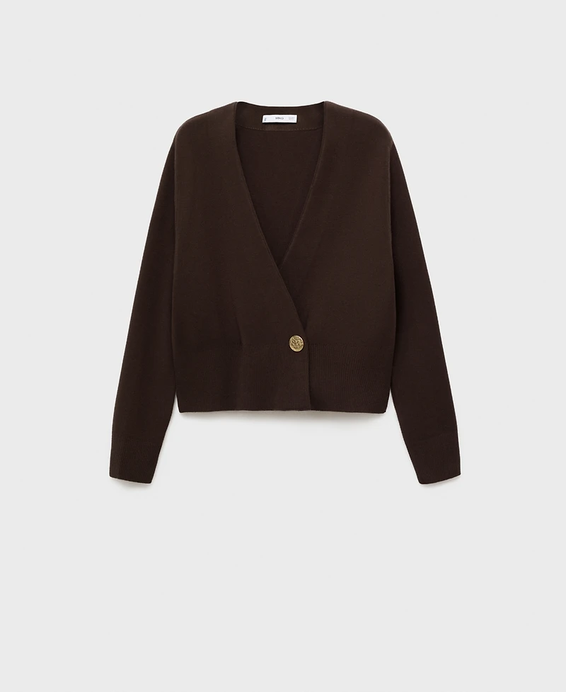 Mango Women's Jewel Button Cross-Over Cardigan