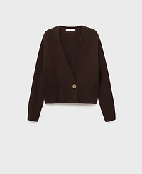 Mango Women's Jewel Button Cross-Over Cardigan