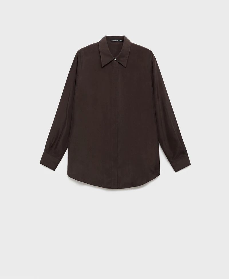 Mango Women's Silk Oversized Shirt