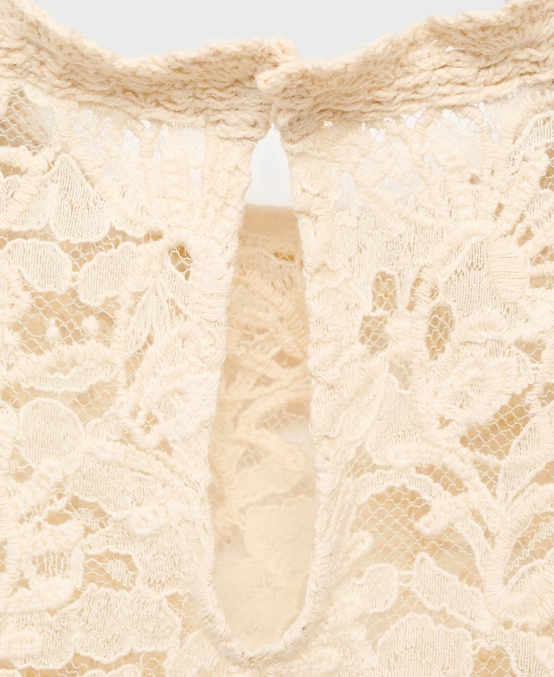 Mango Women's Lace Combination Blouse