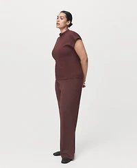 Mango Women's Elastic Waistband Knitted Pants