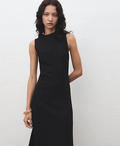 Mango Women's Stitching Detail Midi-Dress