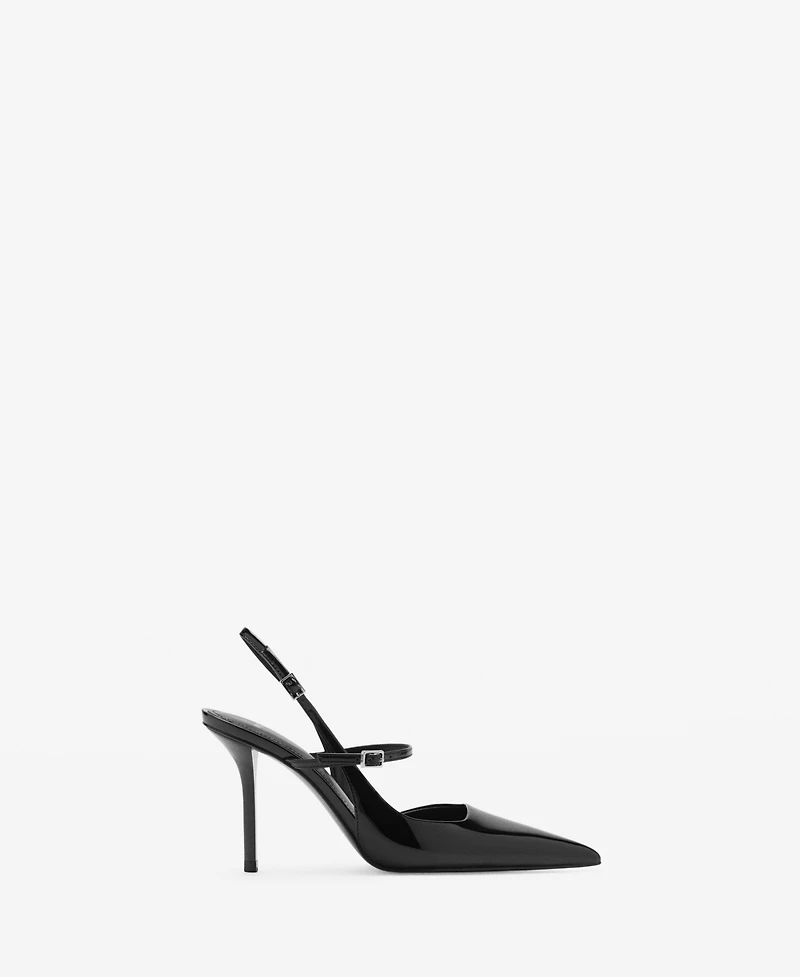Mango Women's Straps And Buckle Patent Leather Shoes