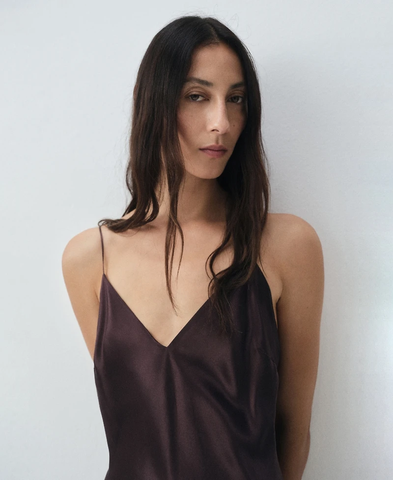 Mango Women's Silk Satin Dress