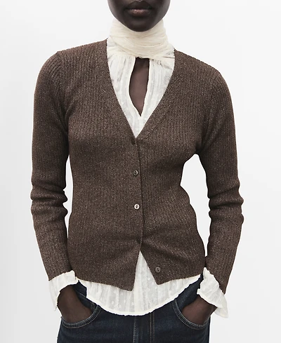 Mango Women's Ribbed Knitted Cardigan