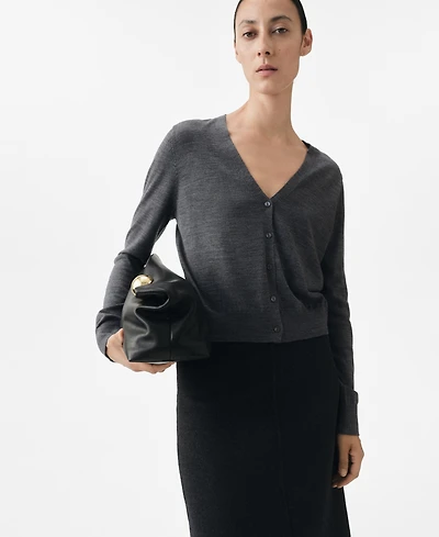 Mango Women's Wool V-Neck Cardigan