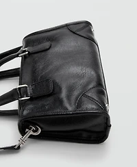 Mango Women's Mini Shiny Handles Handbag