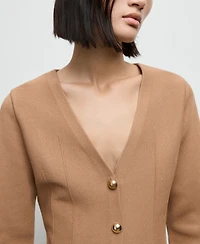 Mango Women's Fitted Knitted Buttons Jacket