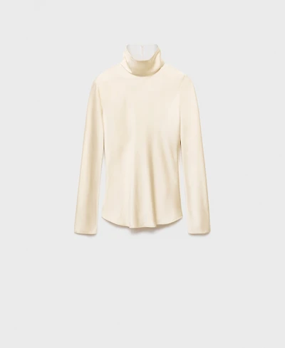 Mango Women's High-Neck Satin Blouse