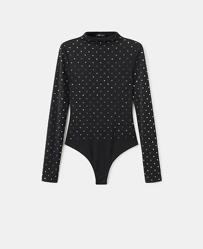 Mango Women's Long-Sleeved Crystal Bodysuit