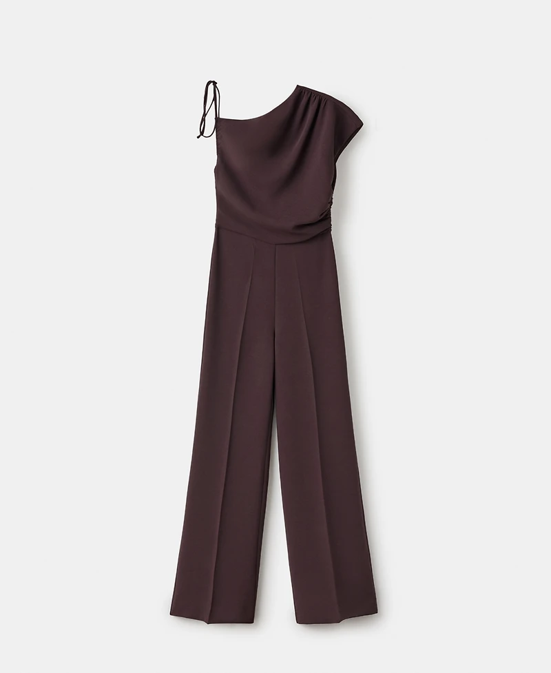 Mango Women's Asymmetrical Neck And Bow Jumpsuit
