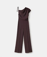 Mango Women's Asymmetrical Neck And Bow Jumpsuit