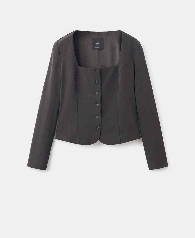 Mango Women's Tailored Cropped Blazer