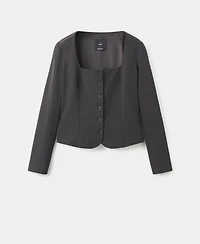 Mango Women's Tailored Cropped Blazer