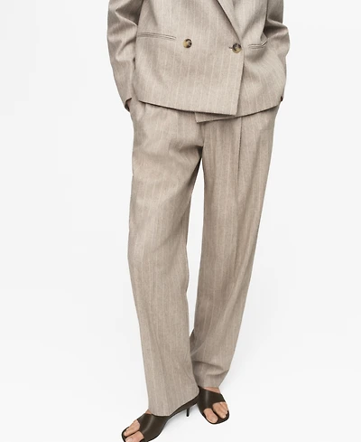 Mango Women's Pinstripe Wool Suit Pants