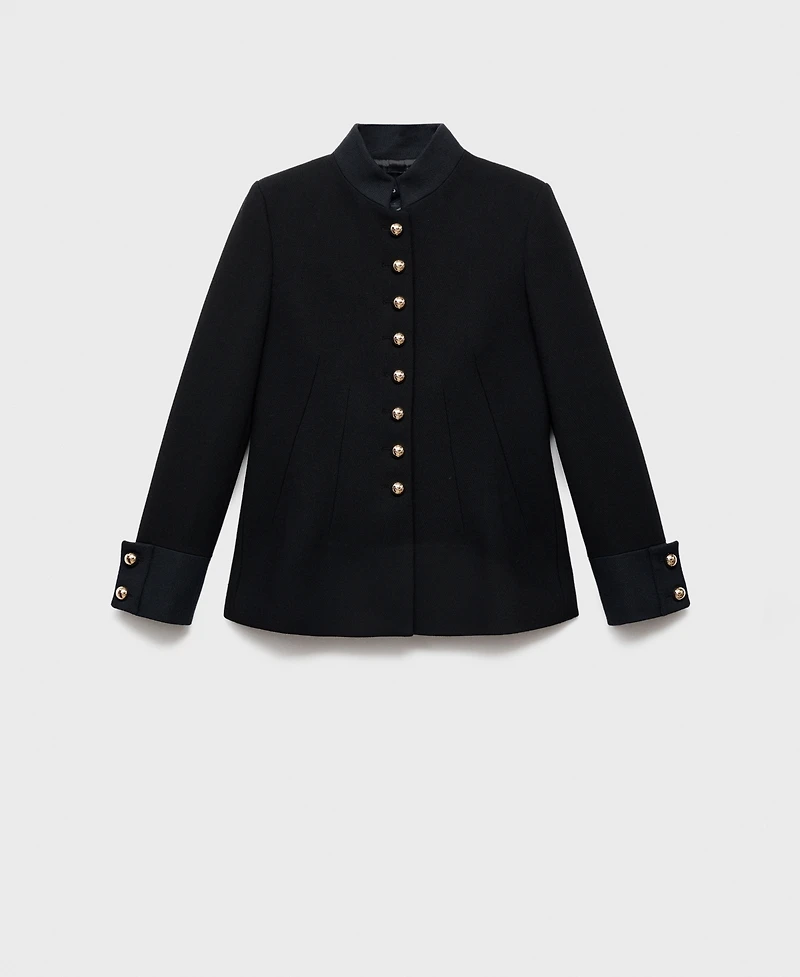 Mango Women's Band Collar Fitted Jacket