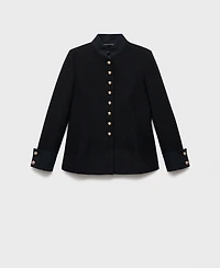 Mango Women's Band Collar Fitted Jacket