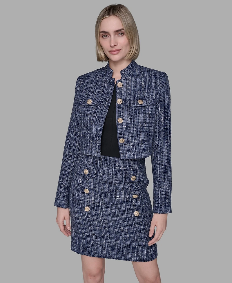Karl Lagerfeld Paris Women's Muti Textured Tweed Jacket