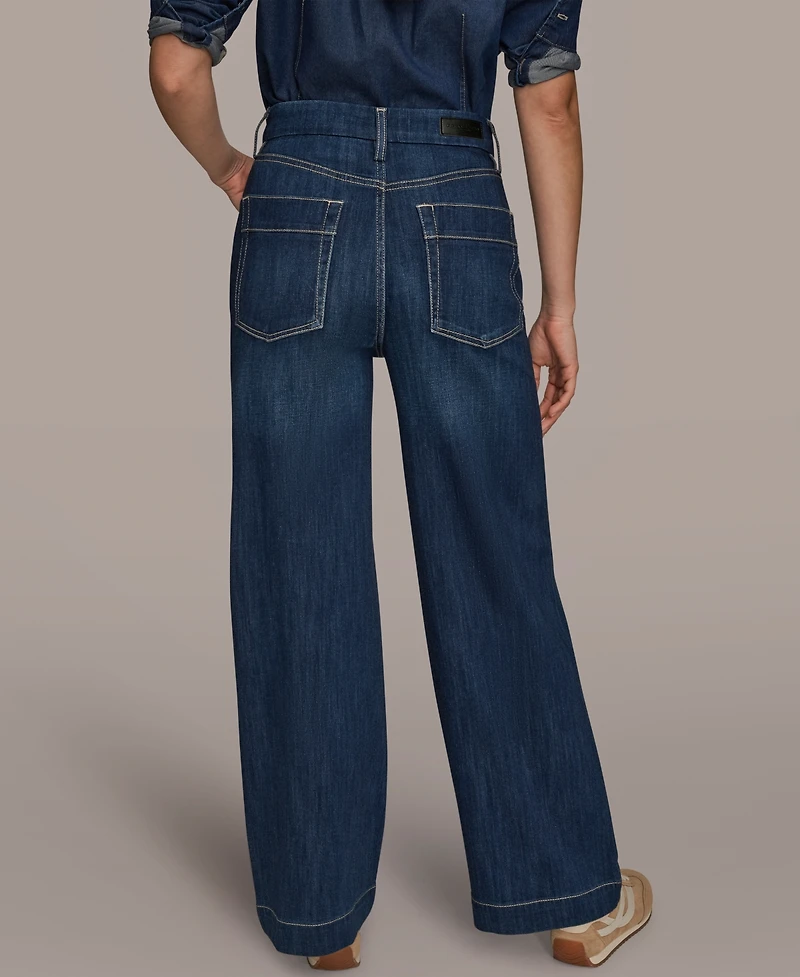 Donna Karan Weekend Women's High Rise Wide Leg Jeans