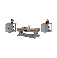 Parker House Furniture Americana Modern - Dove Cocktail Table with 2 Chairside Tables