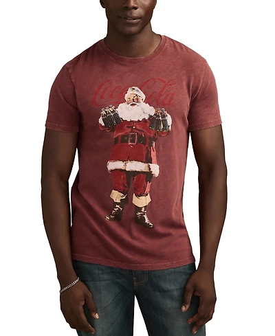 Lucky Brand Men's Coke Santa Print Crewneck T-Shirt
