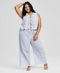 And Now This Trendy Plus Cotton Scalloped-Hem Drawstring Pants, Macy's Exclusive