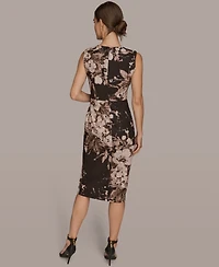 Donna Karan New York Women's Floral Print Sleeveless Dress