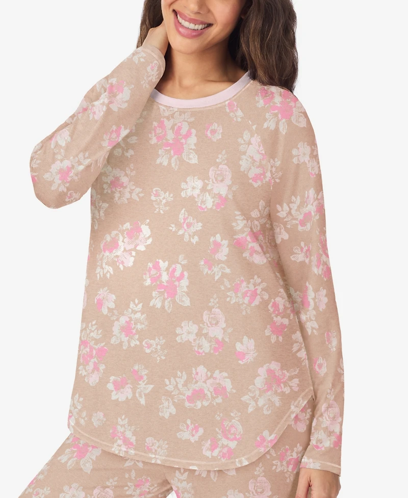 Cuddl Duds Women's Long Sleeve Crewneck Top and Jogger Pajama Set