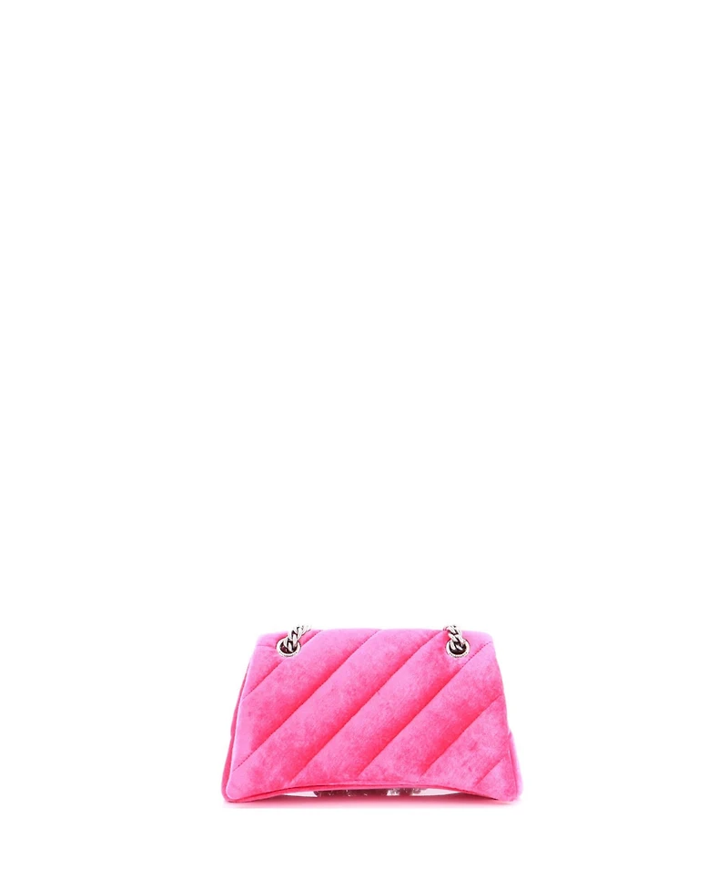 Pre-Owned Balenciaga Medium Crush Chain Flap Bag Quilted Velvet