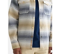 Scotch & Soda Men's Structure Stripe Waffle Long Sleeve Shirt