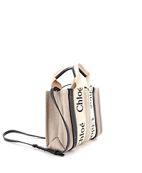Pre-Owned Chloe Small Woody Tote Canvas with Leather