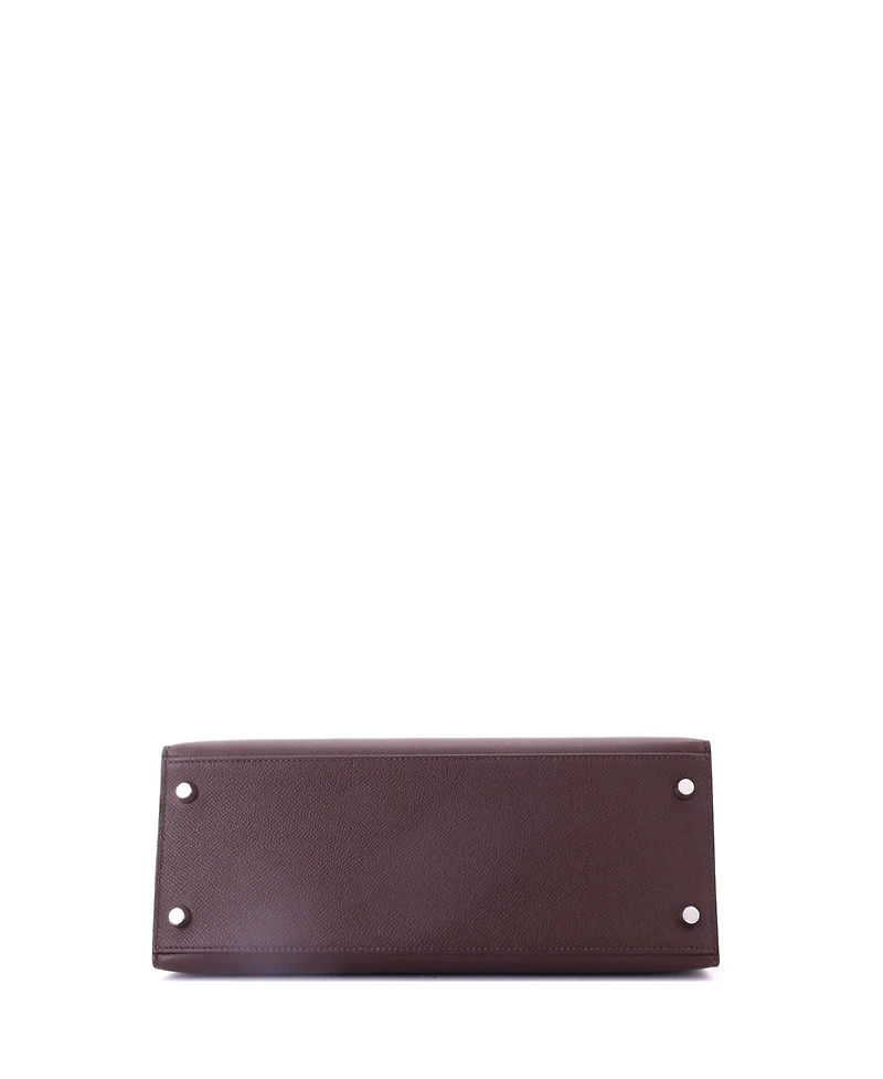 Pre-Owned HERMA‰S Kelly 28 Handbag Verso Epsom with Palladium Hardware