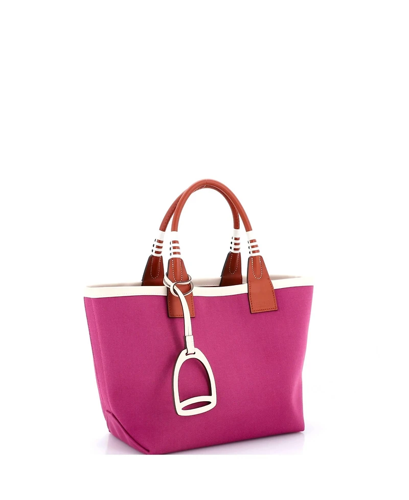 Pre-Owned HERMA‰S 25 Sac Steeple Tote Toile with Leather