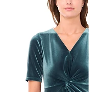 Msk Women's V-Neck Twist Front Midi Dress