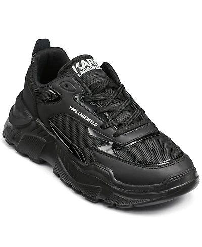 Karl Lagerfeld Paris Men's Patent Detail Round Toe Runner Shoes