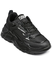 Karl Lagerfeld Paris Men's Patent Detail Round Toe Runner Shoes
