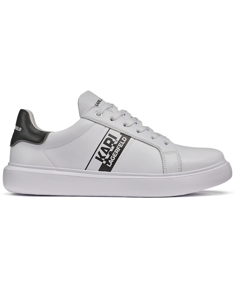Karl Lagerfeld Paris Men's Side Logo Plain Toe Sneakers