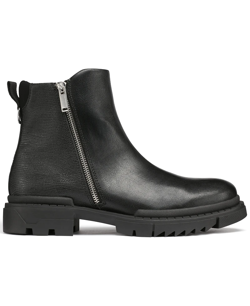 Karl Lagerfeld Paris Men's Mixed Media Double Zip Boots